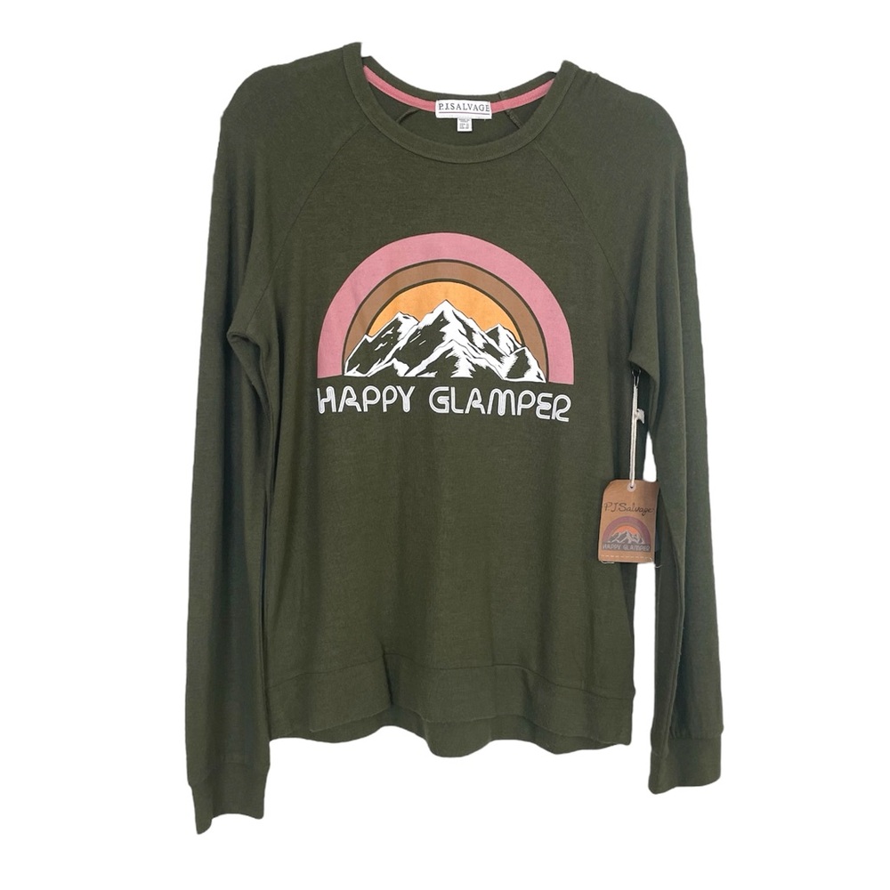 PJ Salvage Happy Glamper Sweater Loungewear Top